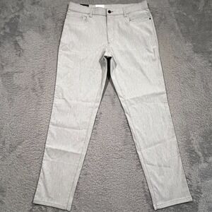 Haggar Slim Straight‎ Pants Gray Perfect Fit Waistband 5-Pocket Men's 36x32 NWT